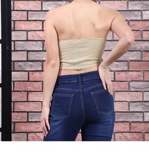 Trendy Beige Tube Top