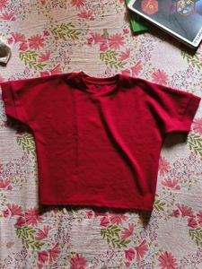 Red Relaxed Fit Top