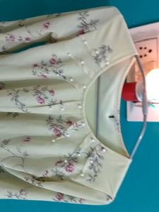 Floral Pearl Detail Top