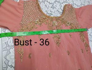 Coral Embroidered Gharara Suit
