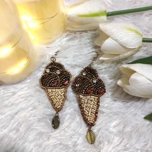 Sparkling Ice Cream Handmade Beaded Earrings🍦