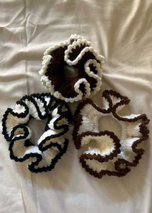 Crochet Scrunchie - Blue &amp; White