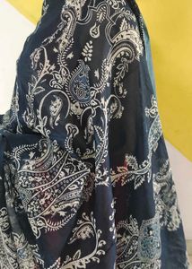 Navy blue Beautiful Print Cotton Dupatta