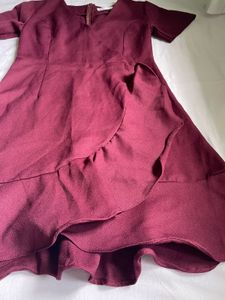 Burgundy Ruffle Dress