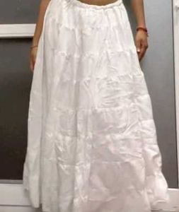 Pretty White Long Korean Skirt