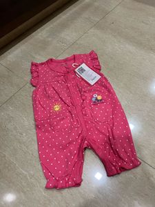 Pink Polka Dot Baby Romper