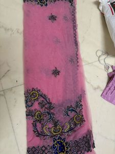 Pink Embellished saree