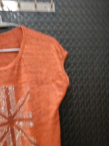 Orange Embellished Top