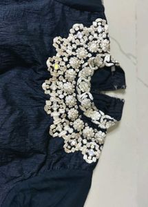 Elegant Black Blouse Gown
