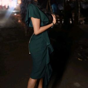 Emerald Green Ruffle Dress