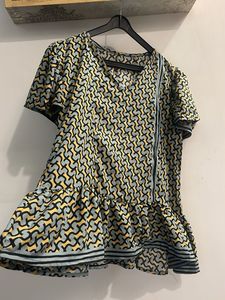 Patterned Ruffle Mini Dress