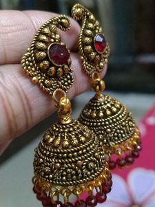Antique Gold Jhumka Earrings