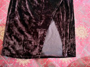 Velvet Slit Maxi Dress