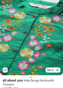Emerald Green Embroidered set