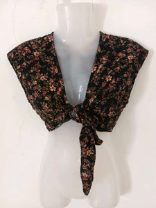 Floral Tie-Front Crop Top