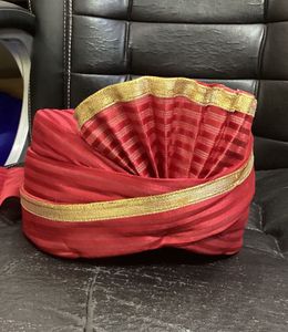 Red & Gold Wedding/ Fancy dress Turban 9pcs