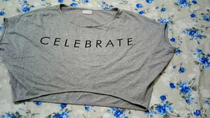 Gray Celebrate Crop Top