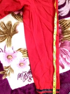 Red Embroidered Kurta