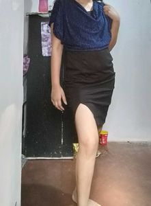 Stunning Blue Black Bodycon Dress