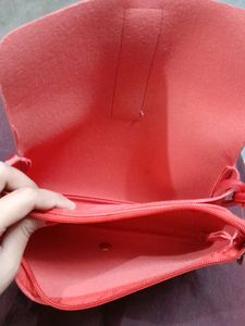 Red handbag and Clutch