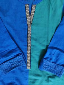 Avaasa kurta, L Size Beautiful Blue Green Shade
