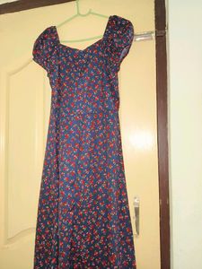 Berrylush Floral Print Front Slit Dress