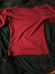 Red Puff Sleeve Top