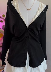 Black Button-Down Tunic