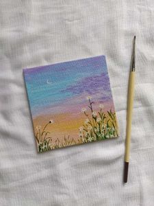 Mini Canvas Painting🌜🌼