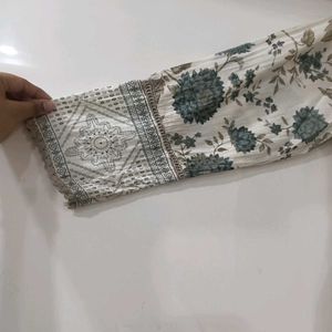 Floral Print Kurta/ Frocksuit Set