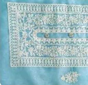 Light Blue Unstitched Embroidery Suit