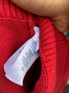 Red shinglang orignal Shoulder Sweater