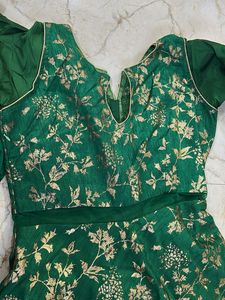 Green Embroidered Anarkali