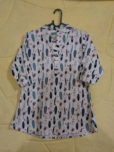 Surfboard Print Tunic Top