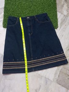 Denim Embroided Skirt