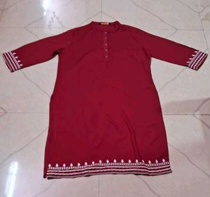 Maroon Kurti with Button Detail