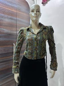 Patterned Long Sleeve Top