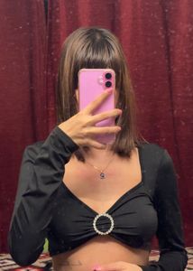 Black Embellished Crop Top