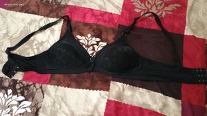 Floral Print Bra with Black