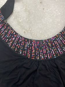 Black With Beeds Top