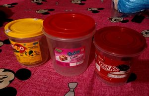 3D METRO SUPER STORE Plastic Grocery Container -10000ml, 7500ml,7500ml (Pack Of 3, Red, Yellow)