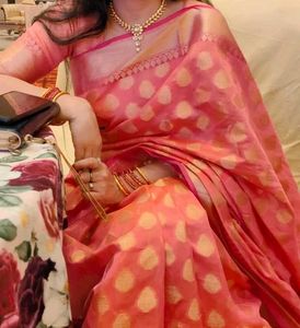 Price Drop Cotton Silk Saree With Beautiful Blouse