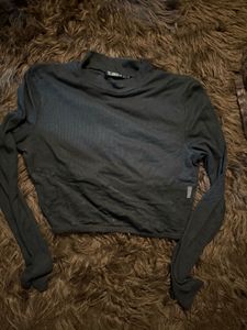 Black Long Sleeve Top W sheer design