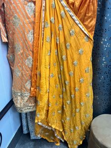 Orange Color Plazo Suit