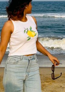 cute lemon Print Tank Top