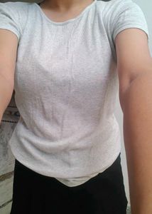 Kookai Ribbed Top - Size S