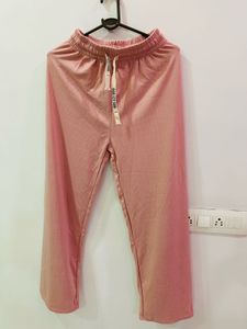 Pink Ribbed Knit Lounge Pants