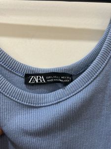 Zara Blue Ribbed Tank Top