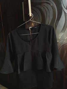 Elegant Black Peplum Top