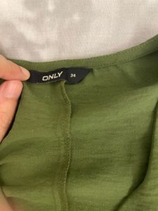 Only Green Colored Midi Shirt Dress